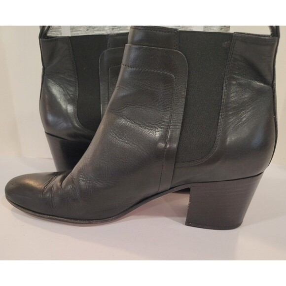 Vince Camuto Leather Ankle Boots Women Size 8.5 M Heel Round Toe Slip On - Picture 2 of 16